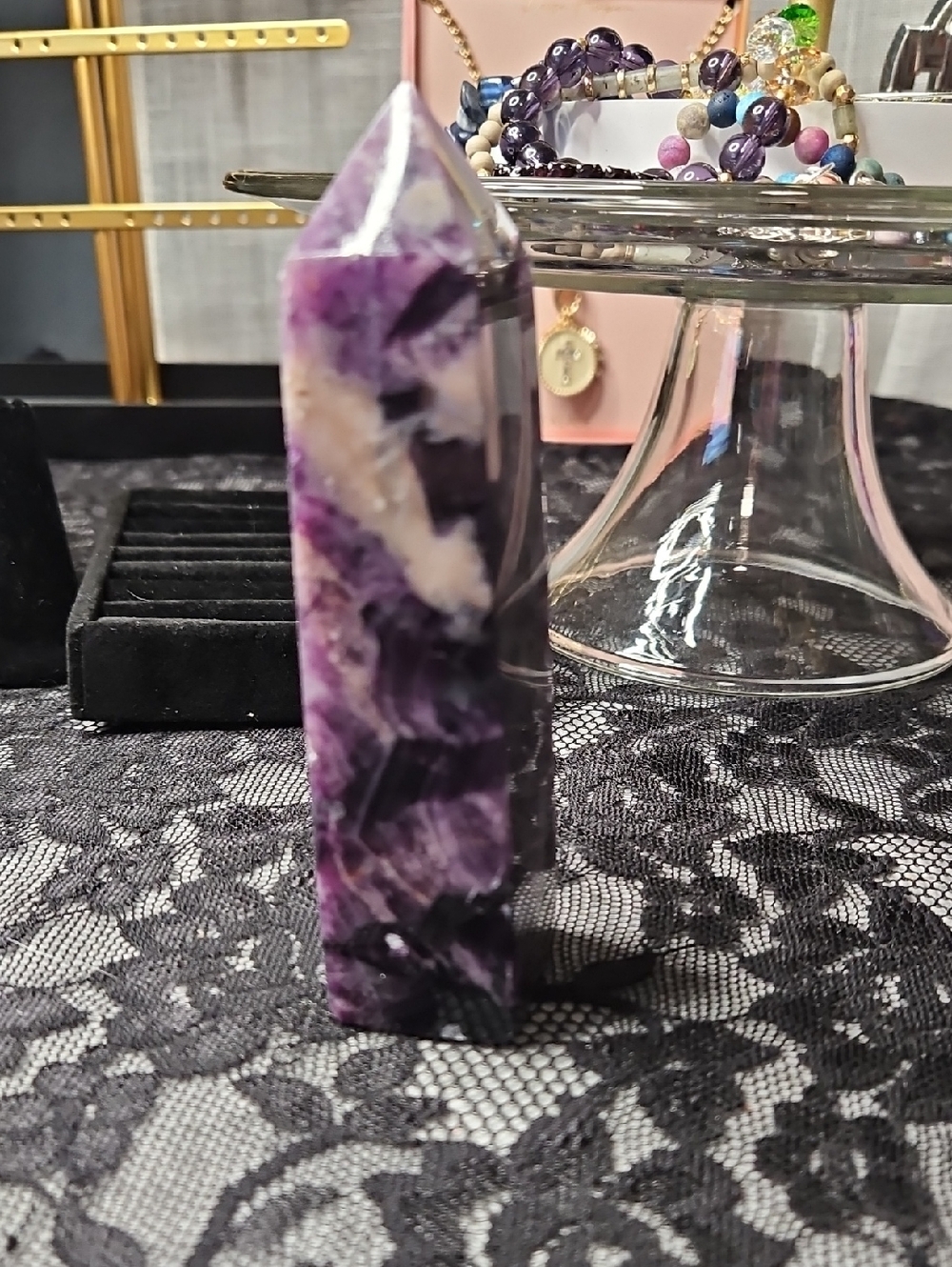 Purple Amethyst Point Crystal Tower 10.3 Oz